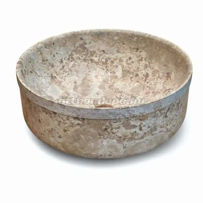 Csak ma | Mosdó, AD 00653, kerek kőmosdó, pultra ültethető, bézs, 38*38*13 cm I.o