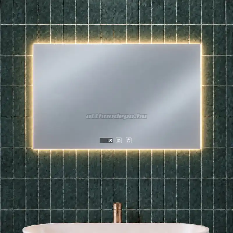 Rendeld meg most - Inspiro Design Livorno Smart, szögletes okos tükör, háttérvilágítással, 36W, 80x60 cm