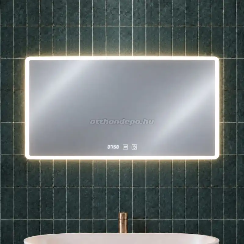 Inspiro Design Biscano Smart, szögletes téglalap forma, okos tükör, keretvilágítással, 36W, 100×60 cm - Vásárlói kedvenc