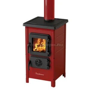 Warnex, Happy öntöttvas ajtós kandalló, 6kW, piros | Akció