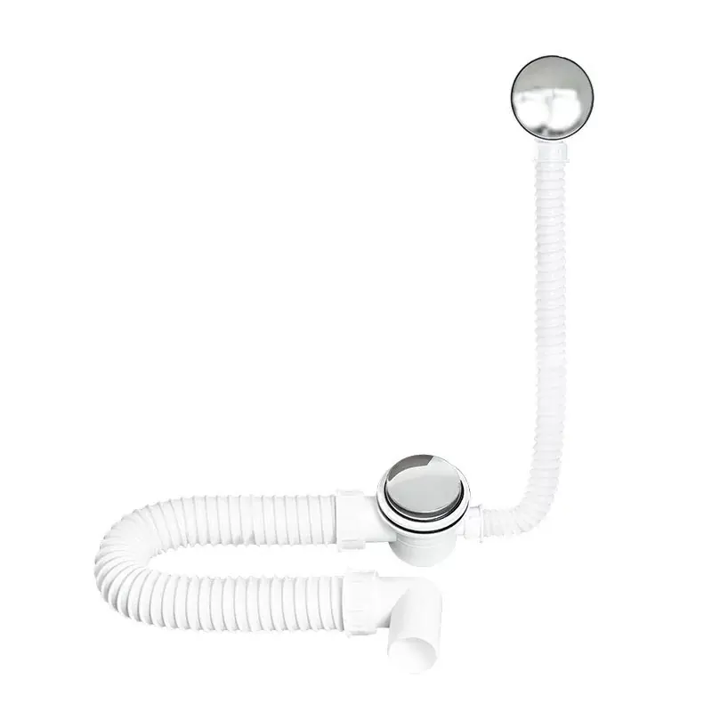 TEXO kádszifon - KRÓM - le- és túlfolyó flexibilis csővel - Ø 5/4" x 0,5 m x Ø 40 mm | Újdonság