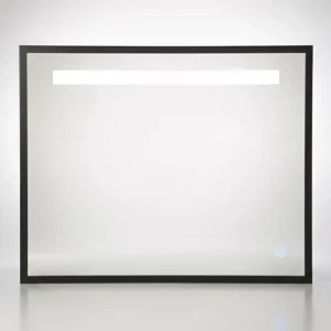 Akciós ár - TMP IRON fürdőszobai tükör - FEKETE keret - szögletes - LED világítással - 85 x 68 cm