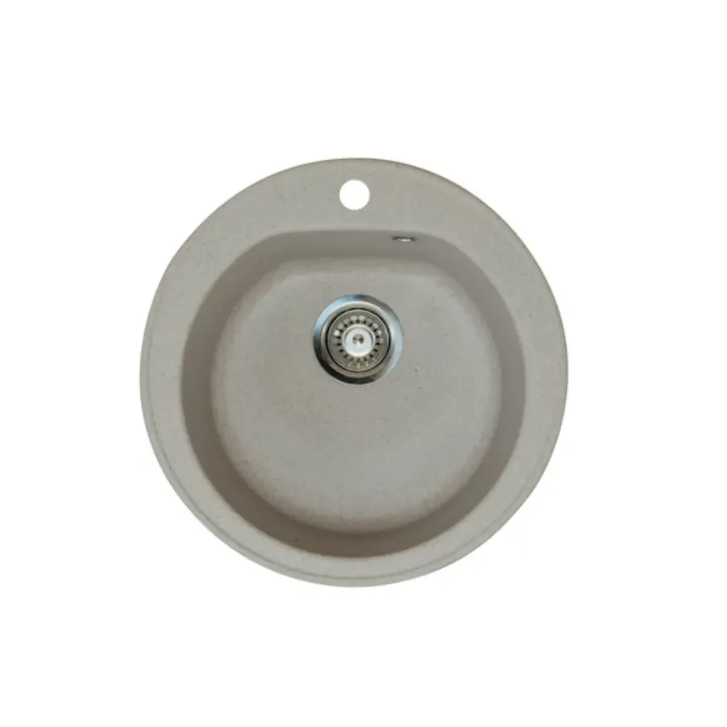 Outlet - Venera Metalac 113004 Gránit Mosogatótálca - Extra mély, Egymedencés, Kerek, Bézs