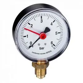 Manometer nyomásmérő óra 0-6 bar, 1/4" alsó bekötés változást rögzítő mutatóval | Vedd meg most