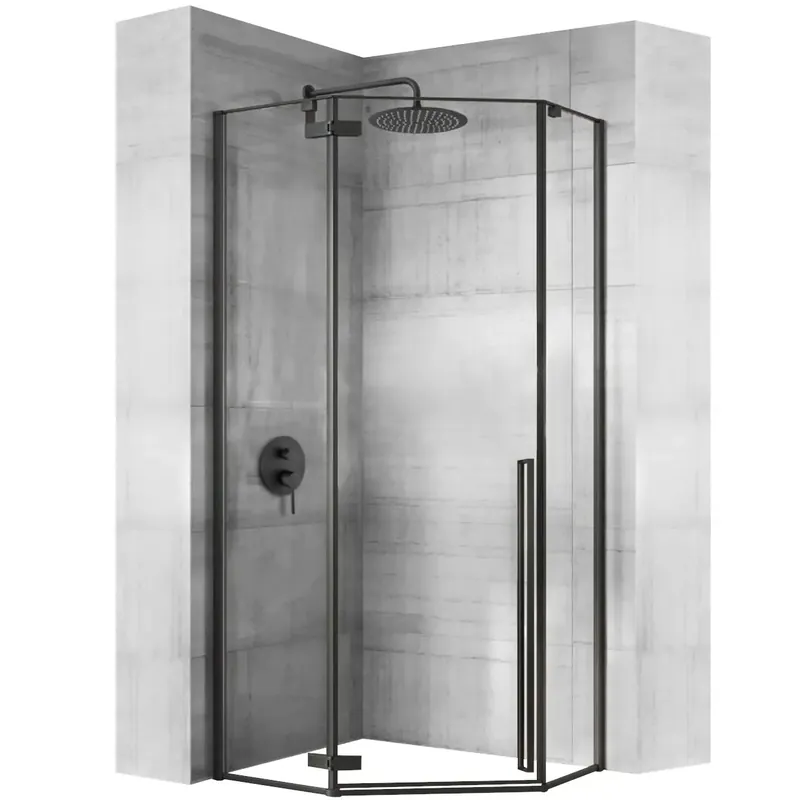 Zuhanykabin Rea DIAMOND black MAT 90x90 | Népszerű