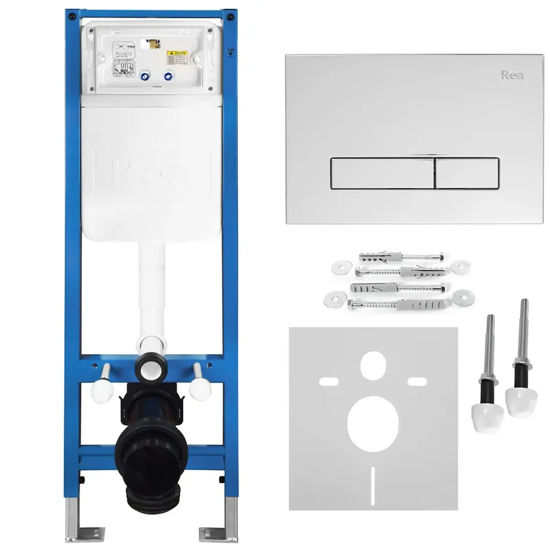 Beépíthető WC Tartókeret Szett Slim 024N HD Chrome Nyomólappal - Legkelendőbb