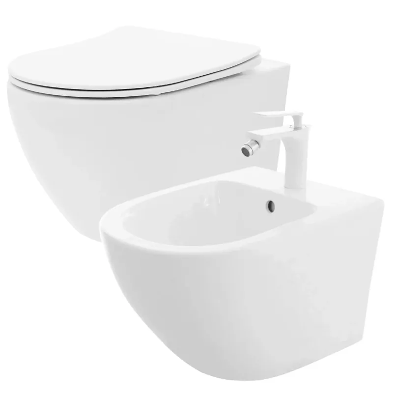 WC csésze WC Carlo Flat Mini Rimless + Bidé Carlo Mini - Csak ma