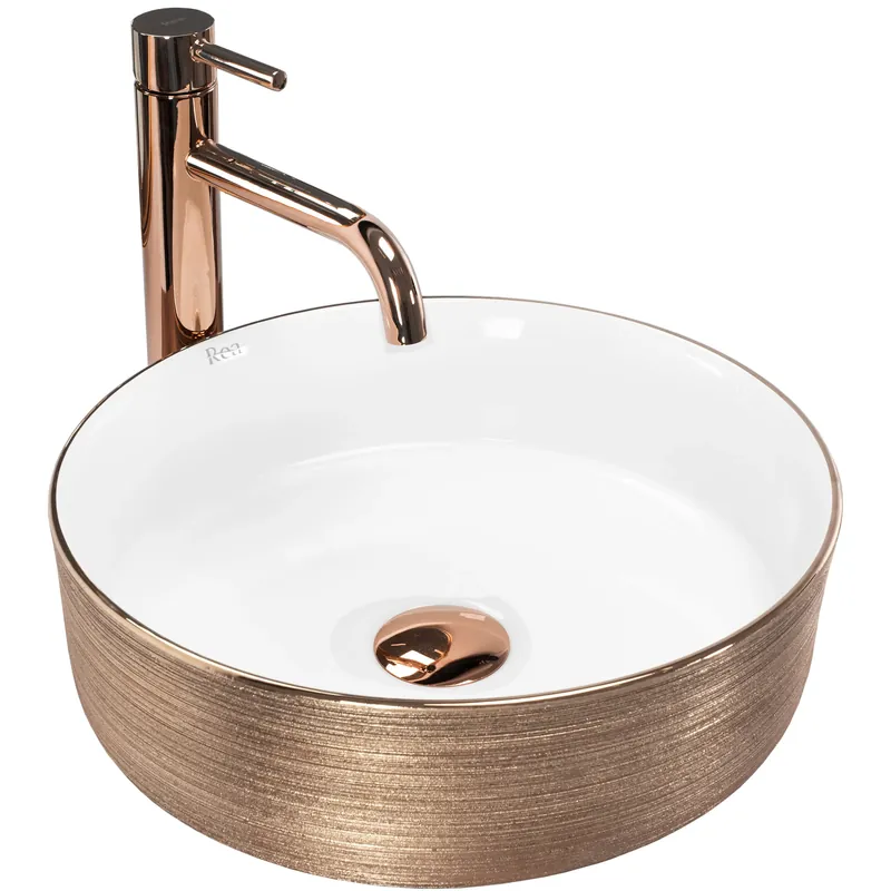 Pultos mosdókagyló Rea Sami Brush Rose Gold - Újdonság