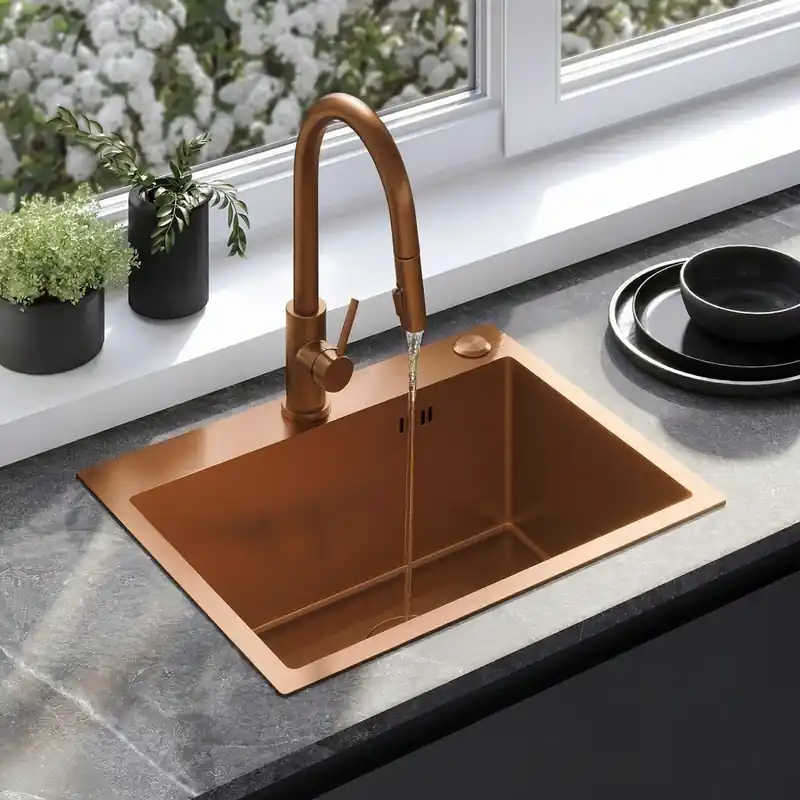 Acél mosogatótálca Liam BRUSH COPPER | Legkelendőbb