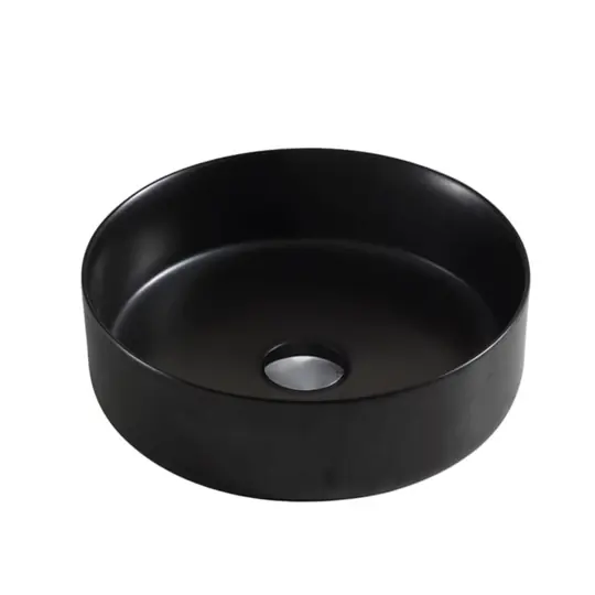 Wellis Rose Black matt fekete pultra ültethető mosdókagyló, kerek - Árcsökkenés