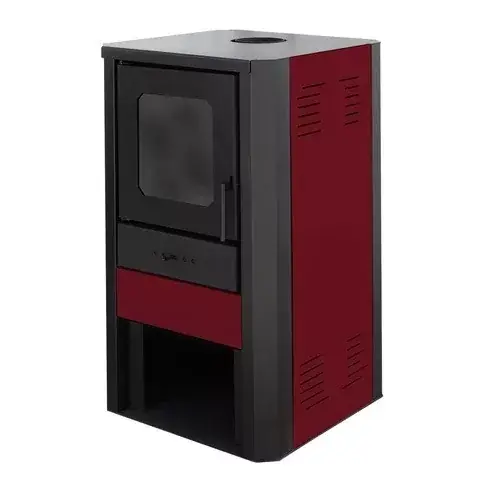 Olcsó - Vízteres fatüzelésű kályha, 27 kW bordó, Falcon MONZA Comodo Central W27