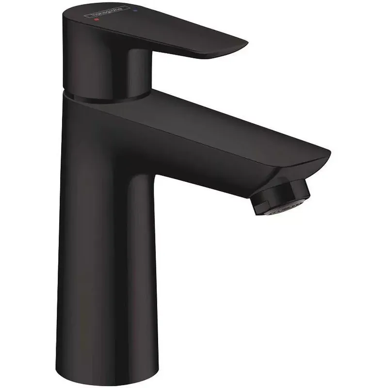 Szuper akció - Mosdó csaptelep leeresztőszelep nélkül 110,Talis E matt fekete,Hansgrohe