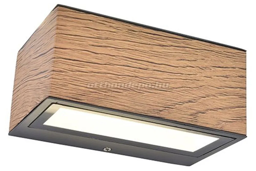 Vásárlói kedvenc | Lutec Gemini LED kültéri falilámpa, fa mintázat