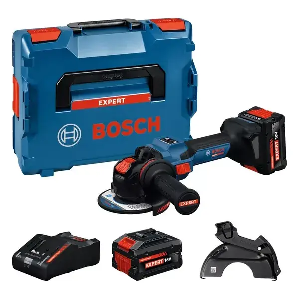 Ajánlat - Bosch Expert EXWX18V-15S akkus sarokcsiszoló 125mm (2xEXBA18V-80 akkuval, EXAL18V-160 töltővel) L-Boxx-ban