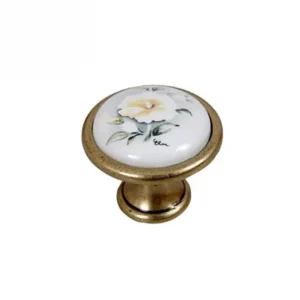 Ajánlat - Fogantyú E053-33 Antik bronz-szürke virág porcelán