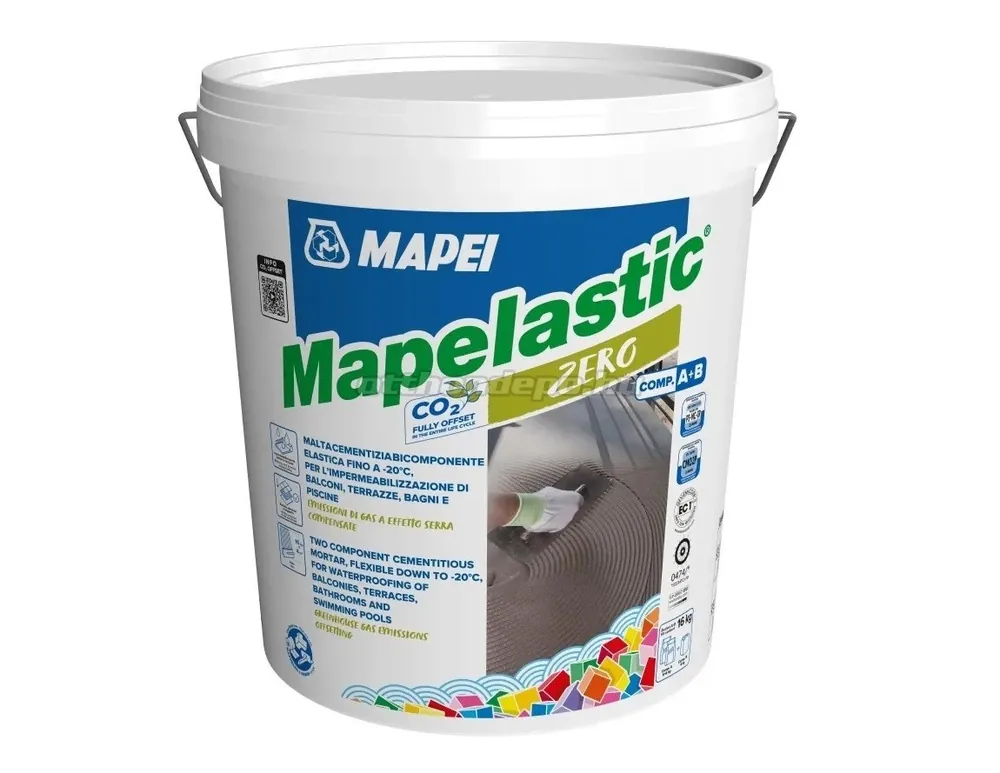 Vízszigetelő, Mapei, Mapelastic Zero A+B komponens, kenhető, 16 kg - Rendeld meg most